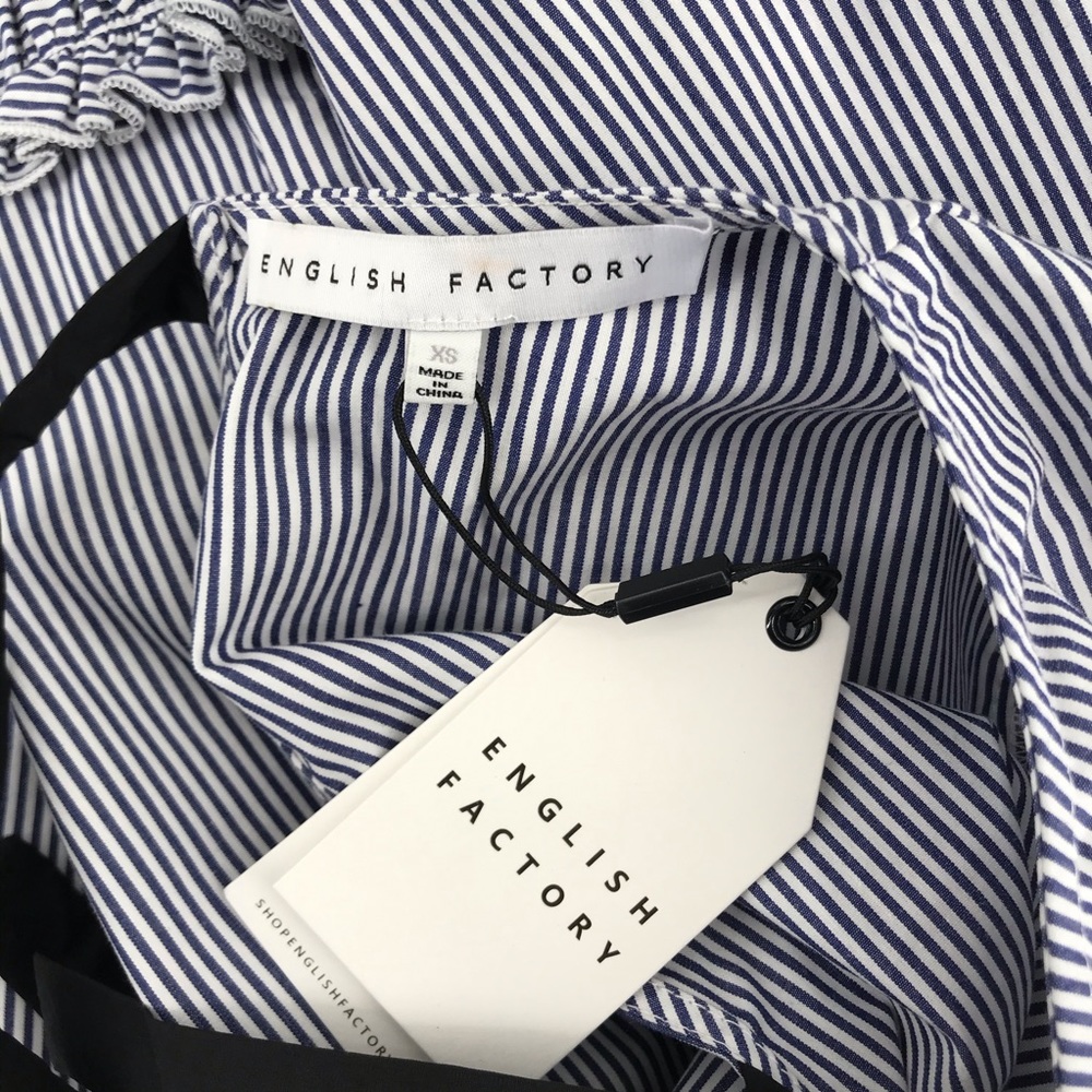 English Factory Striped Poplin Dress NWT - Picture 5 of 6